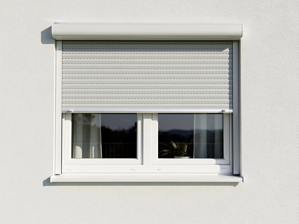 Fenêtres PVC équipées de volets roulants motorisés sur une façade de pavillon